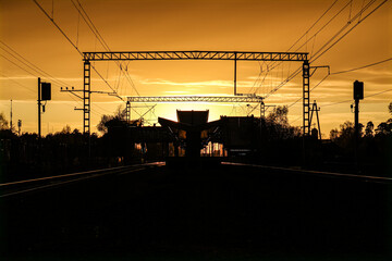 Sunset on the railway