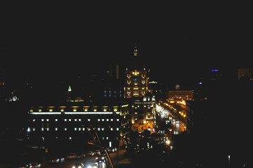 Photo of Baku night. Beautiful city. Fantastic background of Baku night.