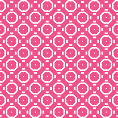 Vector seamless pattern texture background with geometric shapes, colored in pink, white colors.