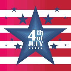 Happy 4th of july poster. Independence of United States - Vector