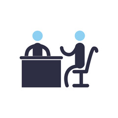 businessmen meeting on table flat style icon vector design