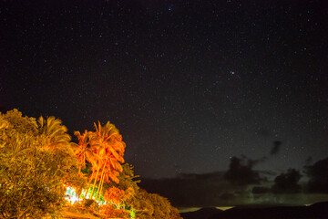 Starry night sky from Fitzroy Island beach, Queensland, Australia