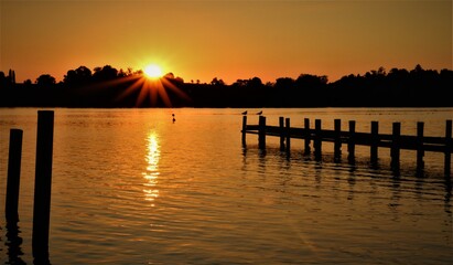 Obraz premium Sonnenaufgang am Chiemsee