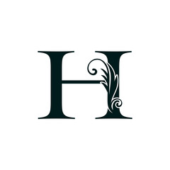Monogram Initial Letter H luxury logo icon, luxurious vector design concept alphabet letter