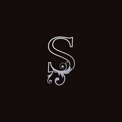 Monogram Outline Luxury Initial Letter S Logo Icon, simple luxuries business vector design