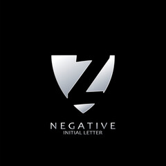 Monogram Negative Space Initial Letter Z logo for technology business identity