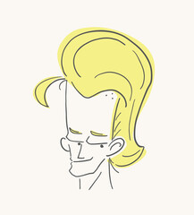 Design of cute blond man face