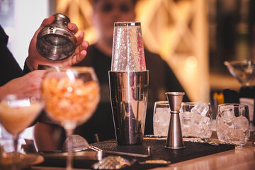 glass of champagne on the table