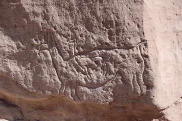 Hieroglyphs made by ancoent people found at Atacama Desert, Chile
