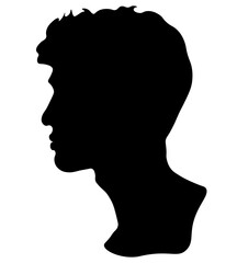 male profile picture, silhouette. Of the page, Model, businessman, face profile, handsome man, boy