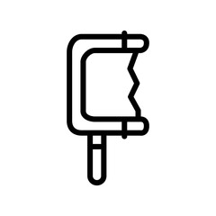 Hand saw icon illustration in line design style. Construction, repair tool symbol.