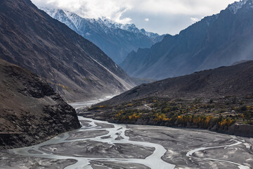 Hunza river valley Northern Pakistan