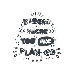 Hand-drawn lettering in sloppy style. Scandinavian doodles. Vector isolated motivation illustration