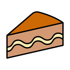 sweet cake portion fill style icon