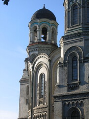 Details of the facade of the Naval Cathedral of St. Nicholas in the process of restoration