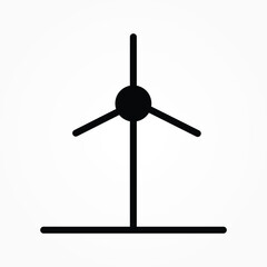 Black Windmill icon isolated on white background.