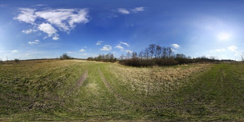 Fototapeta na wymiar Rural Spring Landscape HDRI Panorama