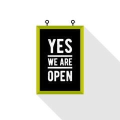 yes we are open sign symbol banner vector eps