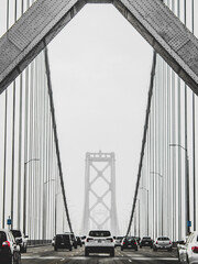The Bay Bridge on a foggy afternoon