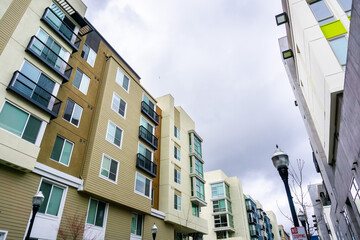 Residential modern buildings, San Francisco bay area, California