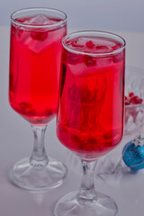 Christmas cocktail a pomegranate mimosas.