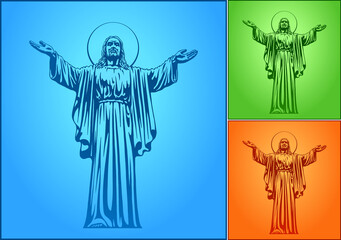 Jesus Christ, holy Spirit, blessing, Christianity, vector