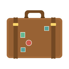 summer travel and vacation suitcase tourism in flat style isolated icon