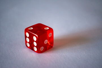 red dice on a white background