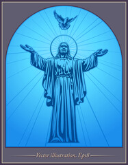 Jesus Christ, holy Spirit, blessing, Dove, Christianity, vector