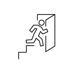 exit line icon, vector simple black illustration