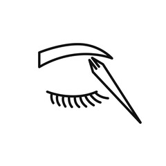 eyebrow contour correction line icon, vector simple illustration