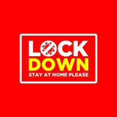 lockdown stay at home please sign symbol