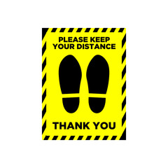 please keep your distance thank you sign yellow color