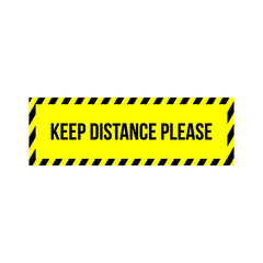 keep distance please sign yellow color