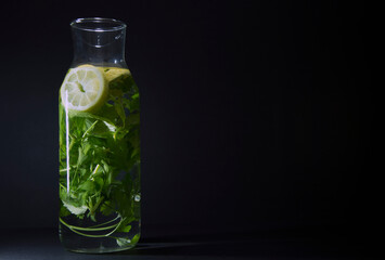 glass of water with detox mix