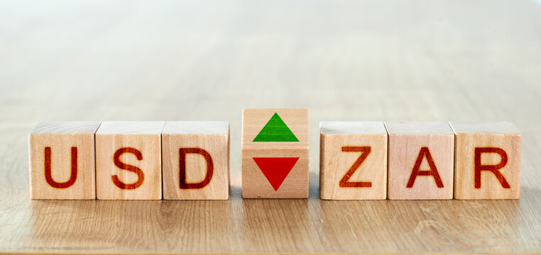 usd zar concept. wooden blocks with the names of trading instruments in the foreign exchange market