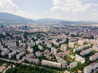 Aerial view of city of Sofia, Bulgaria