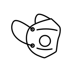 medical mask with filter, line style