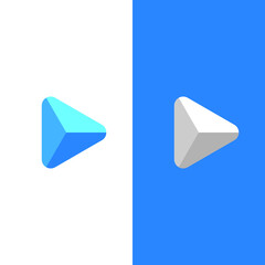 3d play symbol icon logo