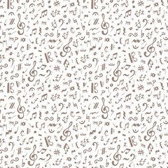 Vector Music background. Musical Notes Seamless Pattern
