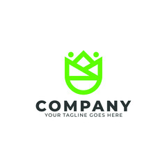 crown king symbol icon logo template vector eps