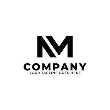 initial letter nm logo template