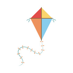 kite toy paper wind in flat style isolated icon