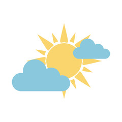 sun clouds sky weather in flat style isolated icon