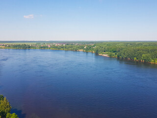 River view from the window, beautiful panorama of nature
