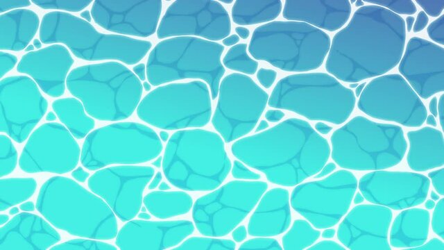 ゆらゆらと揺れ動くアニメ調の水面 / 海やプール、波 / ループ動画