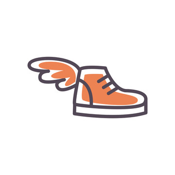 Sport shoe with wing line and fill style icon vector design
