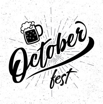 October fest lettering, October fest banner logotype vector icon