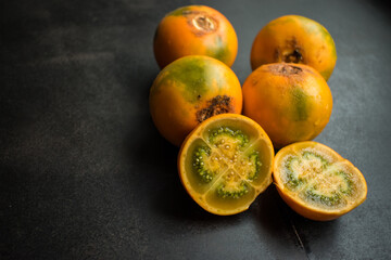 colombian fruit on black
