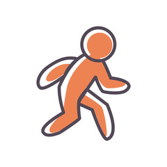 Man avatar running line and fill style icon vector design